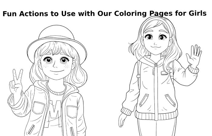 Fun Actions to Use with Our Coloring Pages for Girls
