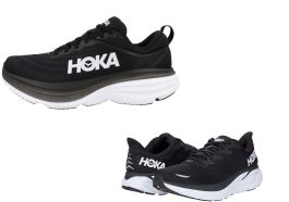 Hoka One One Clifton 8 Womens Shoes Size 8.5, Color: Black/White