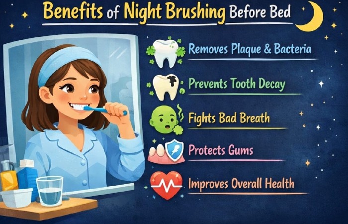 Benefits of Night Brushing Before Bed