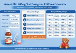 Amoxicillin 400mg/5mL Dosage Calculator