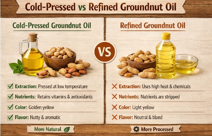 Difference Between Cold-Pressed vs Refined Groundnut Oil